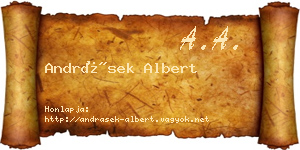Andrásek Albert névjegykártya